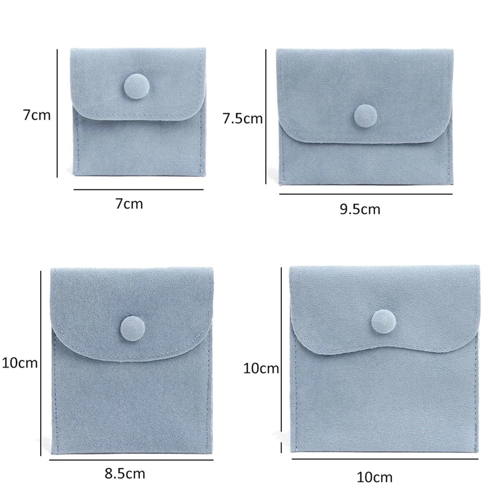 5 sacchetti porta gioielli in velluto con buste bottone a pressione, borsa for anelli, bracciali, collane, orecchini, confezioni regalo Per Collana Anelli