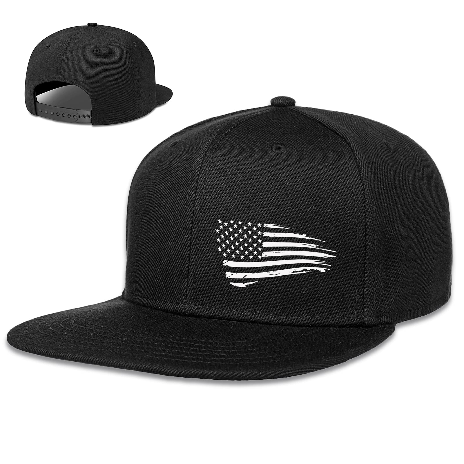 Snapback Hats for Men-Flat Bill Hat,Mens Hats Snapback,Black Baseball Cap Gift for Men