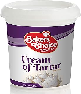 Premium Cream of Tartar for Baking and Cooking Ingredient - Cream of Tarter Powder - Prevents Sugar From Binding and Crystalizing - 8 oz. - Non Dairy, Kosher - By Baker’s Choice
