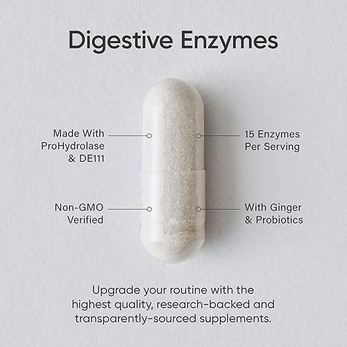 Miniatura 7 de Sports Research Todo vegano probióticos diarios con prebióticos (60 mil millones de UFC), enzimas digestivas con jengibre (a base de plantas) y