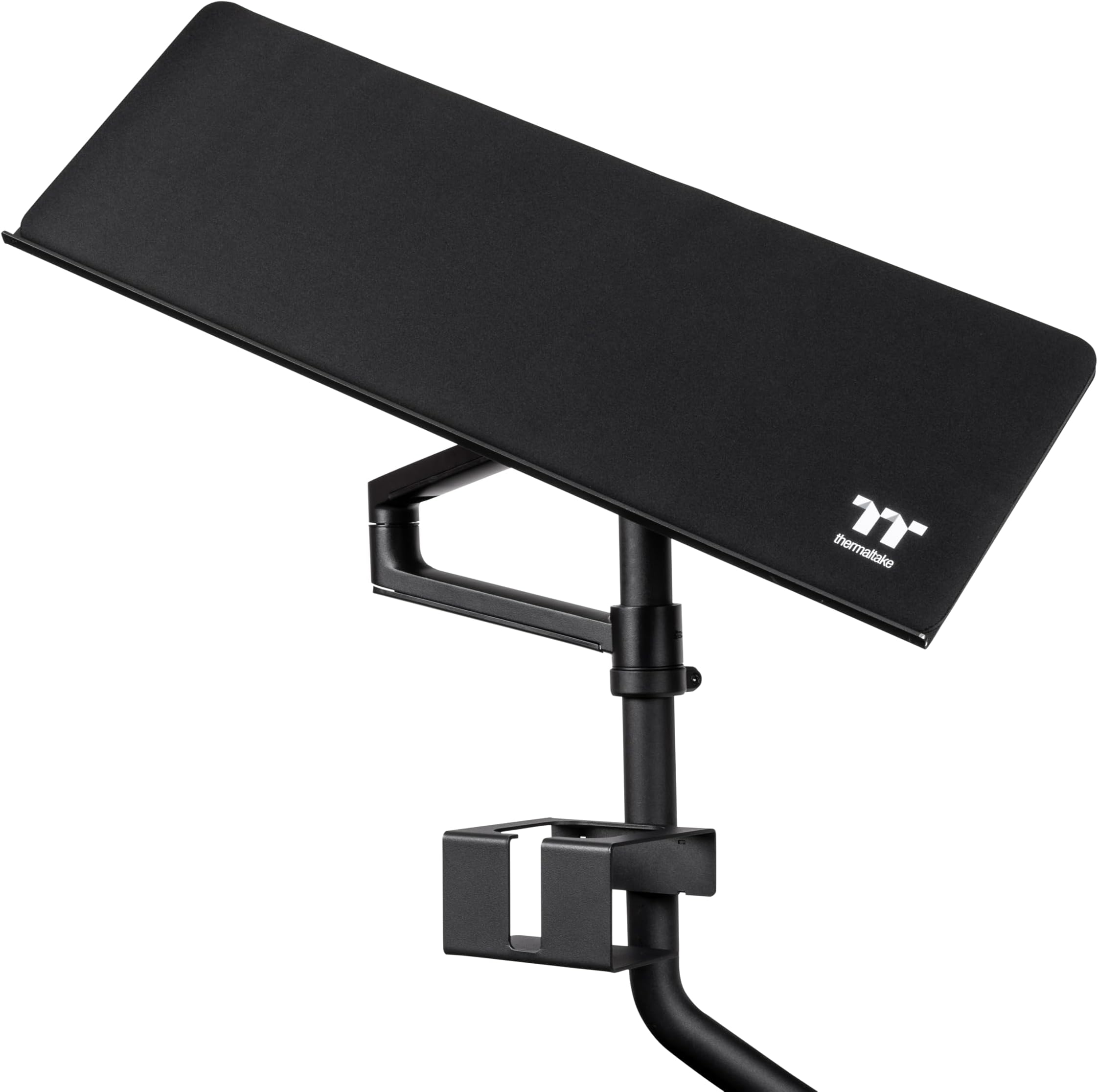 Keyboard & Mouse Tray; 3 Axis Horizontal Rotation; Adjustable Tilt and Height, Tilt, and Angle; Cup Holder; Mouse Pad Included; GR500 & GF500 Compatible; Black; GSC-ACC-KBASBB-01