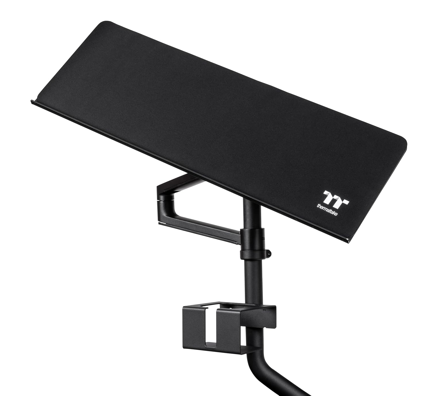 Thermaltake Keyboard & Mouse Tray; 3 Axis Horizontal Rotation; Adjustable Tilt and Height, Tilt, and Angle; Cup Holder; Mouse Pad Included; GR500 & GF500 Compatible; Black; GSC-ACC-KBASBB-01