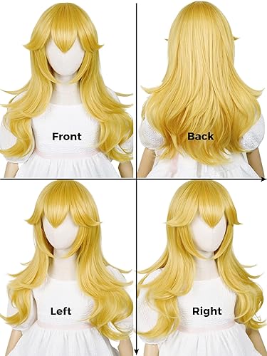 Vista 156 de Pelucas de sirena para niños y niñas, 21 pulgadas de largo, rizadas, color rojo oscuro, peluca de onda de sirena con clip de estrella de mar