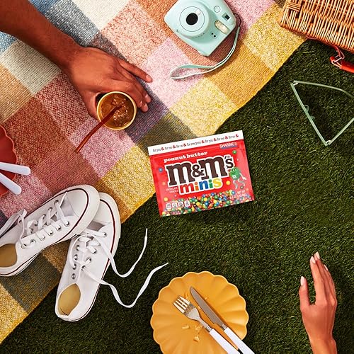 Miniatura 7 de M&M'S Minis - Caramelo de chocolate con leche con mantequilla de maní, tamaño compartido, bolsa resellable de 8.6 onzas