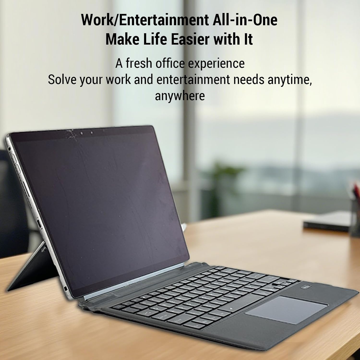 CCYLEZ Tablet Keyboard, BT Wireless Backlit with Large Touchpad and Strong Magnetic Detachable, for 7320 K16M K19M