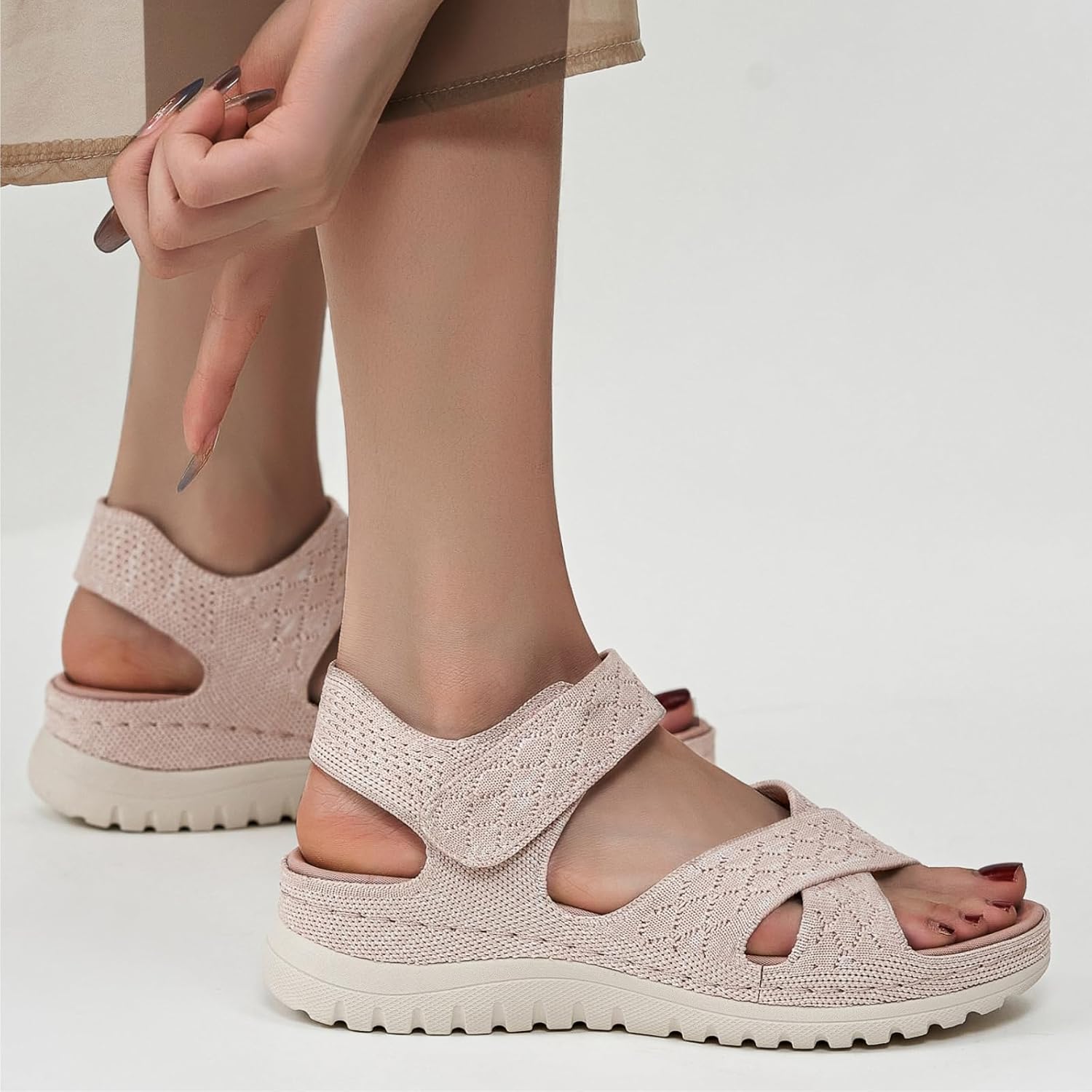 Womens Sandals Summer Dressy Gladiator Flat Comfortable Walking Shoes with Non Slip Casual Beach Sandal