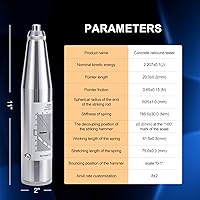 Vista 5 de Probador de martillo de rebote concreto, probador de dureza de resistencia concreta Herramienta de medidor de prueba de Resiliómetro 10-60Mpa