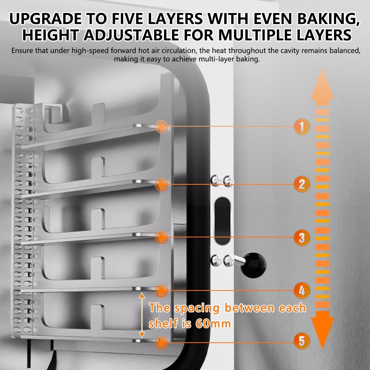 Commercial Convection Oven, Countertop Oven with Adjustable Temperature Settings, Featuring Easy-to-Use Digital Display and Quick Heat Circulation, Ideal for Baking, Roasting, and Toasting