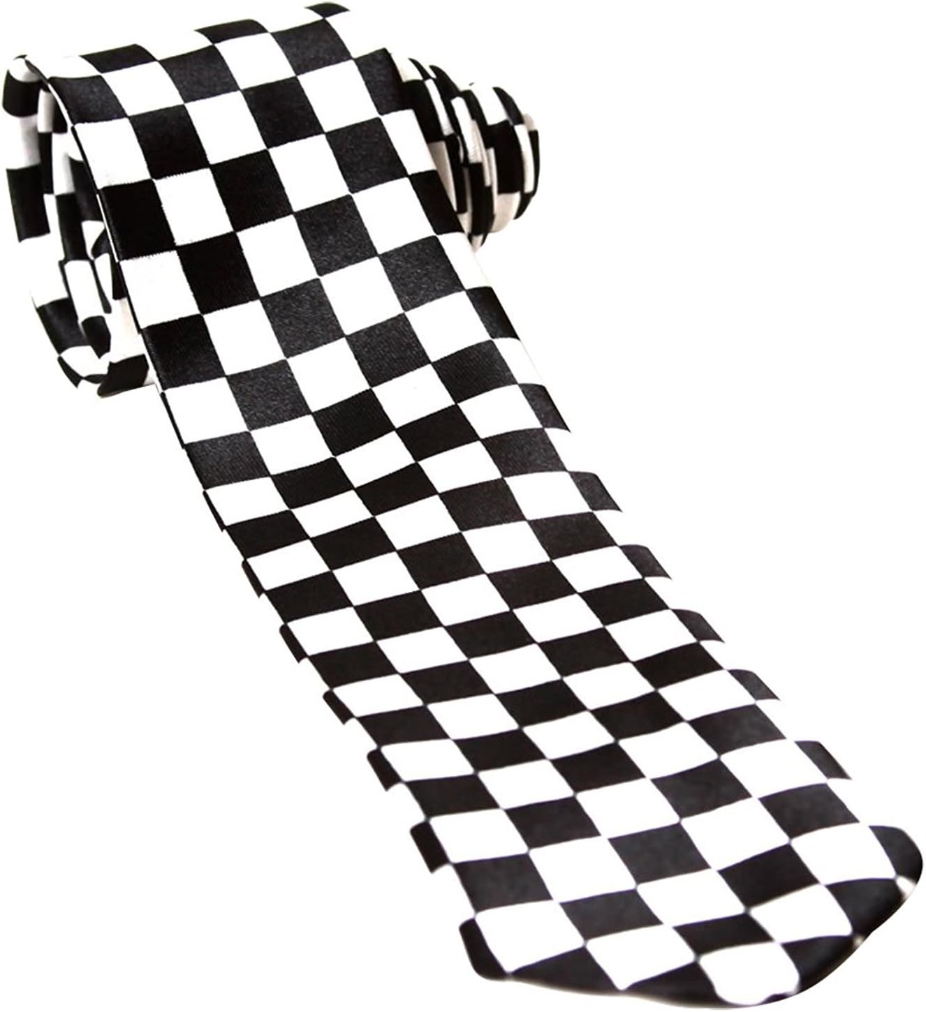 Black and White Checker Tie Necktie Unisex
