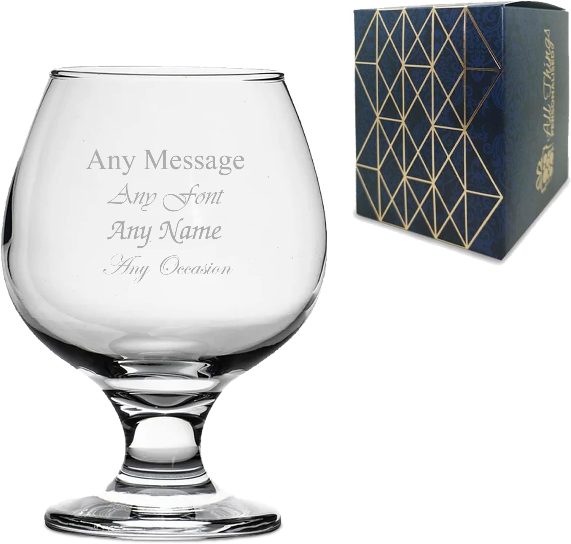 Personalised Engraved 390ml Brandy/Cognac Snifter Glass, Personalise