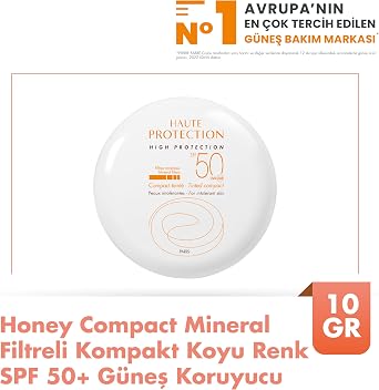 Avène Honey Compact Mineral Filtreli Koyu Renkli SPF 50+ Cilt Tonu Eşitleyici Koyu Renk Güneş Kremi 10 gr