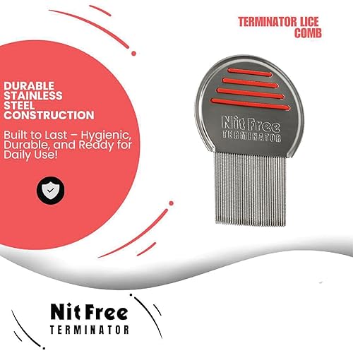 Miniatura 4 de Peine para piojos  Peine profesional de acero inoxidable para un tratamiento eficaz de los piojos de la cabeza (los colores pueden variar) (paquete