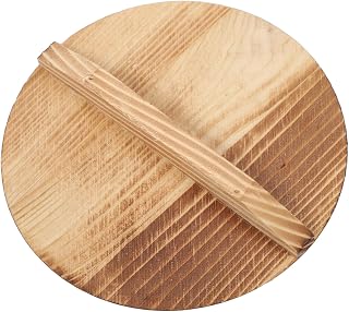 Wok Lid for 5-inch Woks, Small Pan Pot Japanese Pot Cover Chinese Cover Skillet with Handle Wood Tamagoyaki Pan Spill Stopper for Kitchen