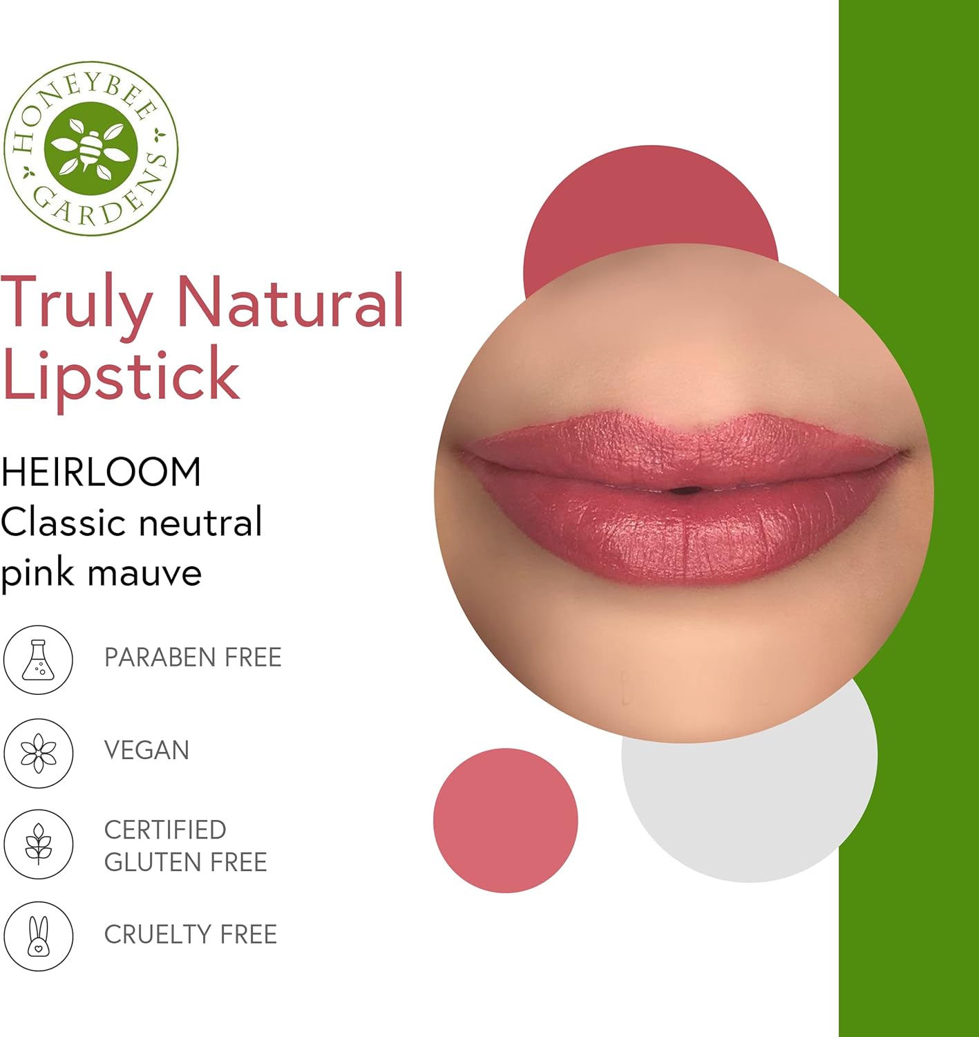 Honeybee Gardens Lip Liner + Lipstick Bundle, Zen & Heirloom