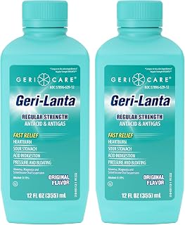 GeriCare Geri-Lanta Aluminum Hydroxide 200 mg, Antacid & Antigas, Relief from Heartburn and Indigestion, 12 FL Oz (Pack of 2)