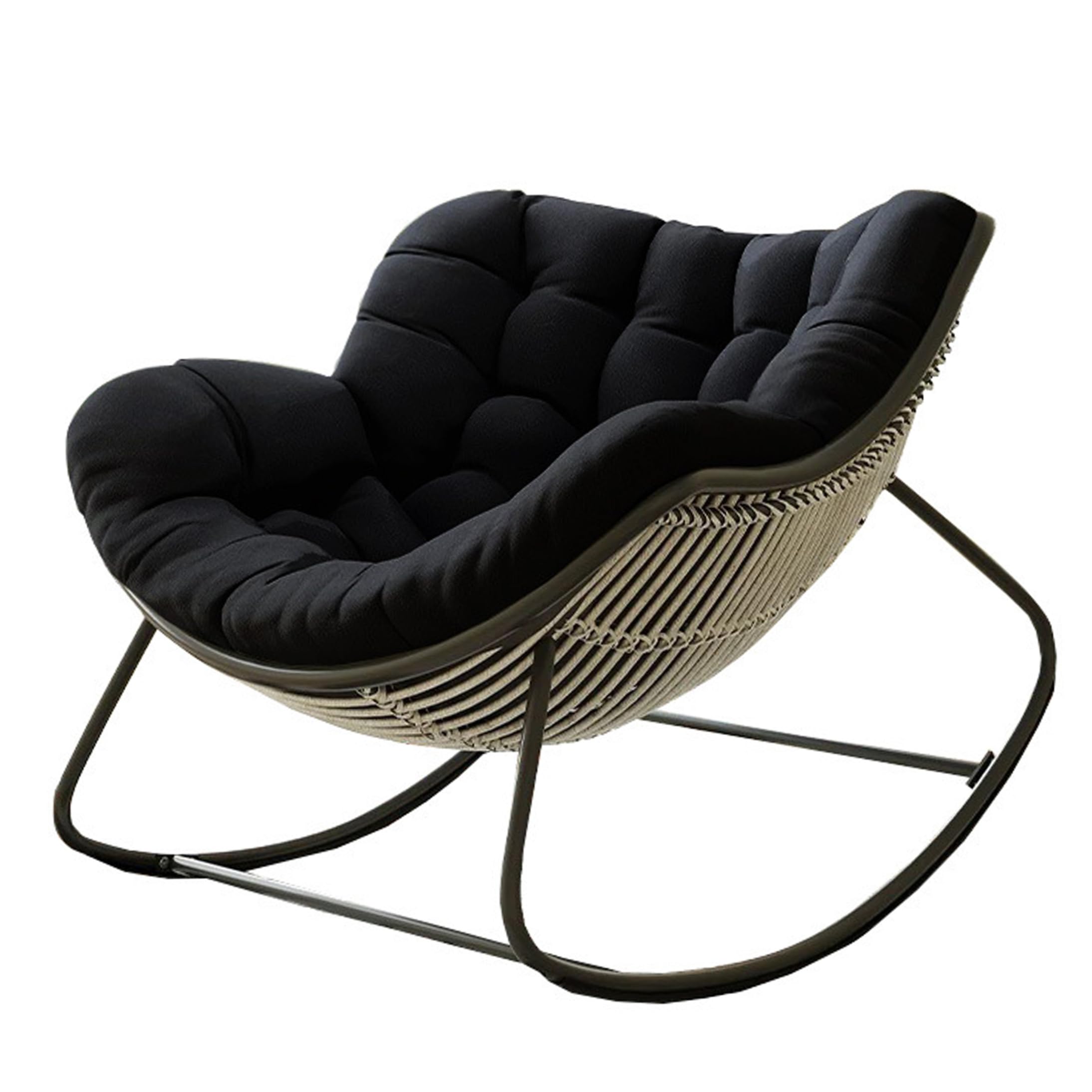 Ngbbby 1 Pack Rocking Chair Cushion, Thick Egg Chair Cushion High-Density Sponge Mat Black, Papasan