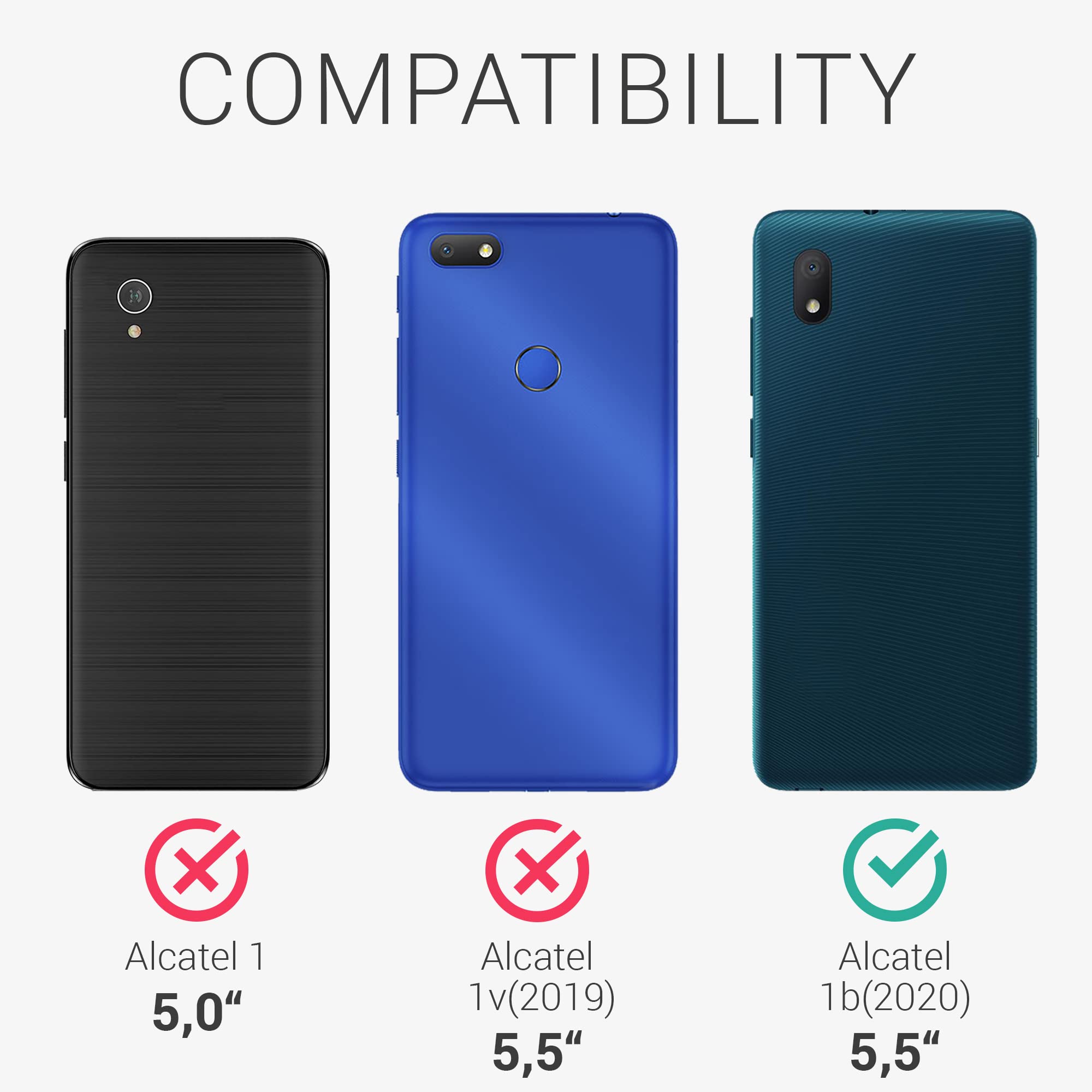 kwmobile Funda Compatible con Alcatel 1 (5.0) - Carcasa móvil de