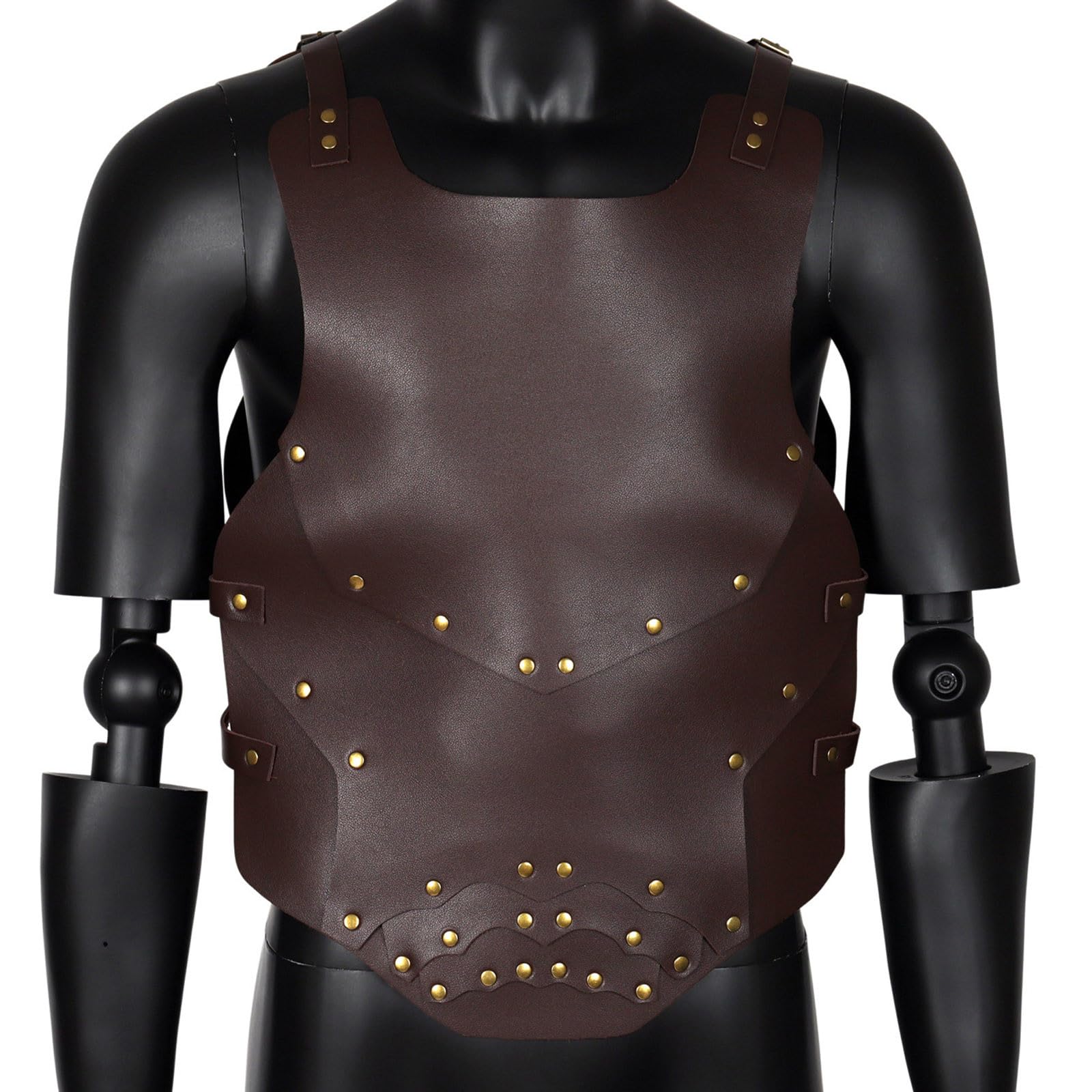 Steampunk medievale tuta pettorale regolabile in pelle retrò armatura spalla cavaliere pettorale gilet per giochi di ruolo e spettacoli sul palcoscenico cosplay cavaliere tuta da combattimento