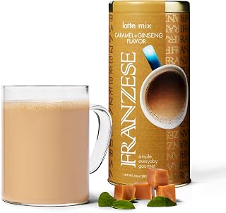 Caramel & Ginseng Coffee Latte Mix | Delightful Blend of Energizing Ginseng and Smooth Caramel | Premium USA-Made Ingredients, Giftable Tin, 10 oz (10 Servings)