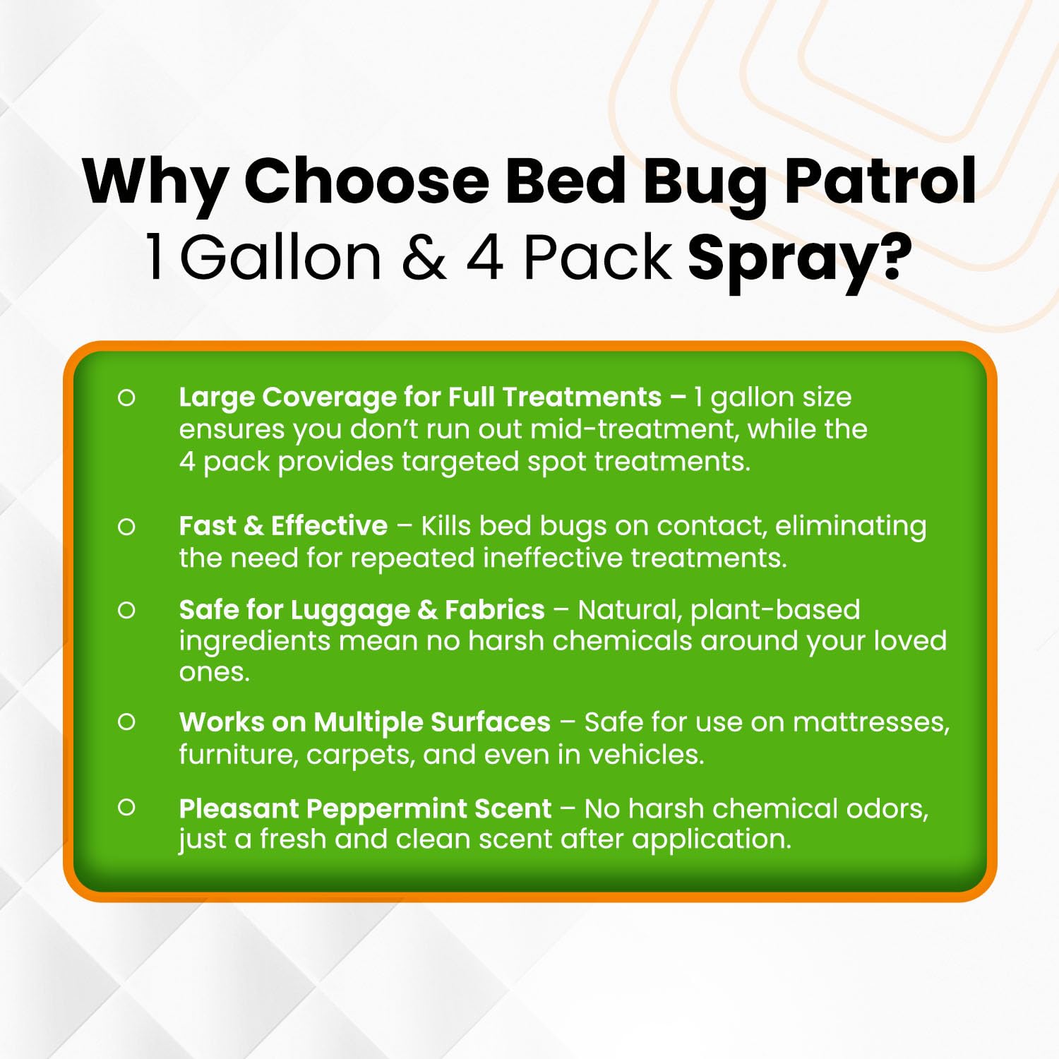 Bed Bug Spray & Killer – 128oz (1 Gal Refill) Fast-Acting Treatment Kills Bed Bugs, Eggs & Larvae on Contact | Natural Formula|Family & Pet Safe by Bed Bug Patrol