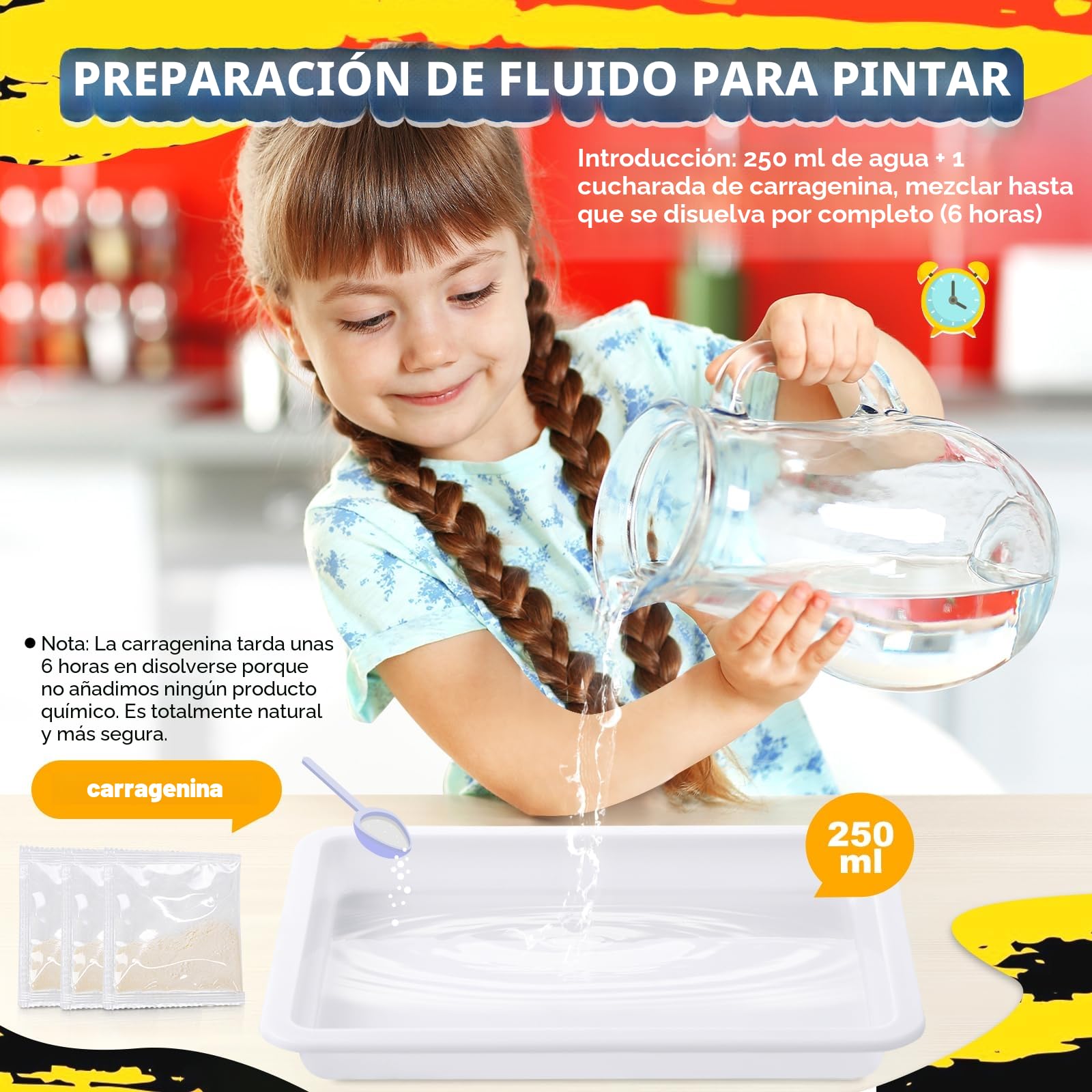 Pintura para hacer marmolados sobre el agua, kit de manualidades para niños, ideal como regalo para niños de entre de más de 6 años, entre 8 y 12