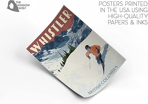 Vista 3 de Whistler Blackcomb British Columbia Ski Poster Print (Canvas, 16x20 Inches)