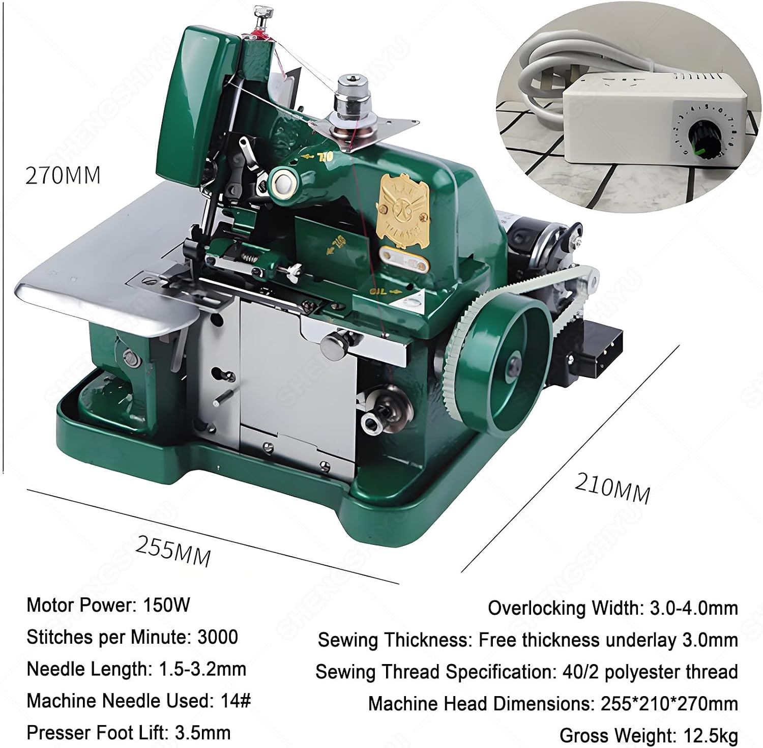 Serger Foot for Sewing Machine 250W,Overlock Foot for Sewing Machine Green