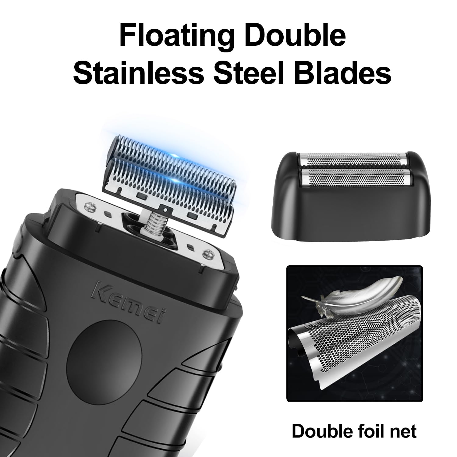 KEMEI Professional Hair Clippers for Men Cordless Complete Barber Clipper T-Blade Trimmer Foil Shaver Set - Image 4
