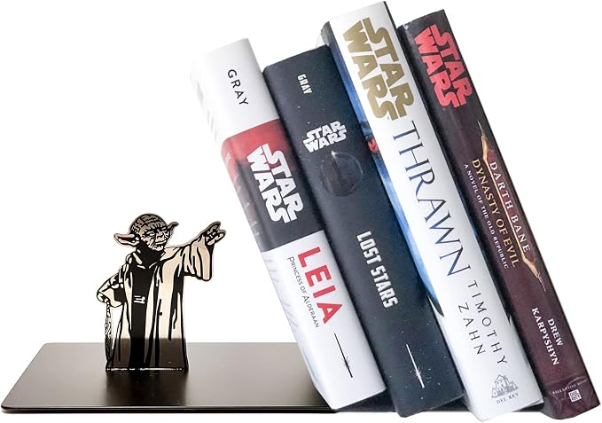 Master Yoda Force Metal Bookend, Double-Sided Printing Yoda Pattern, Creative Gift for Star War Lovers