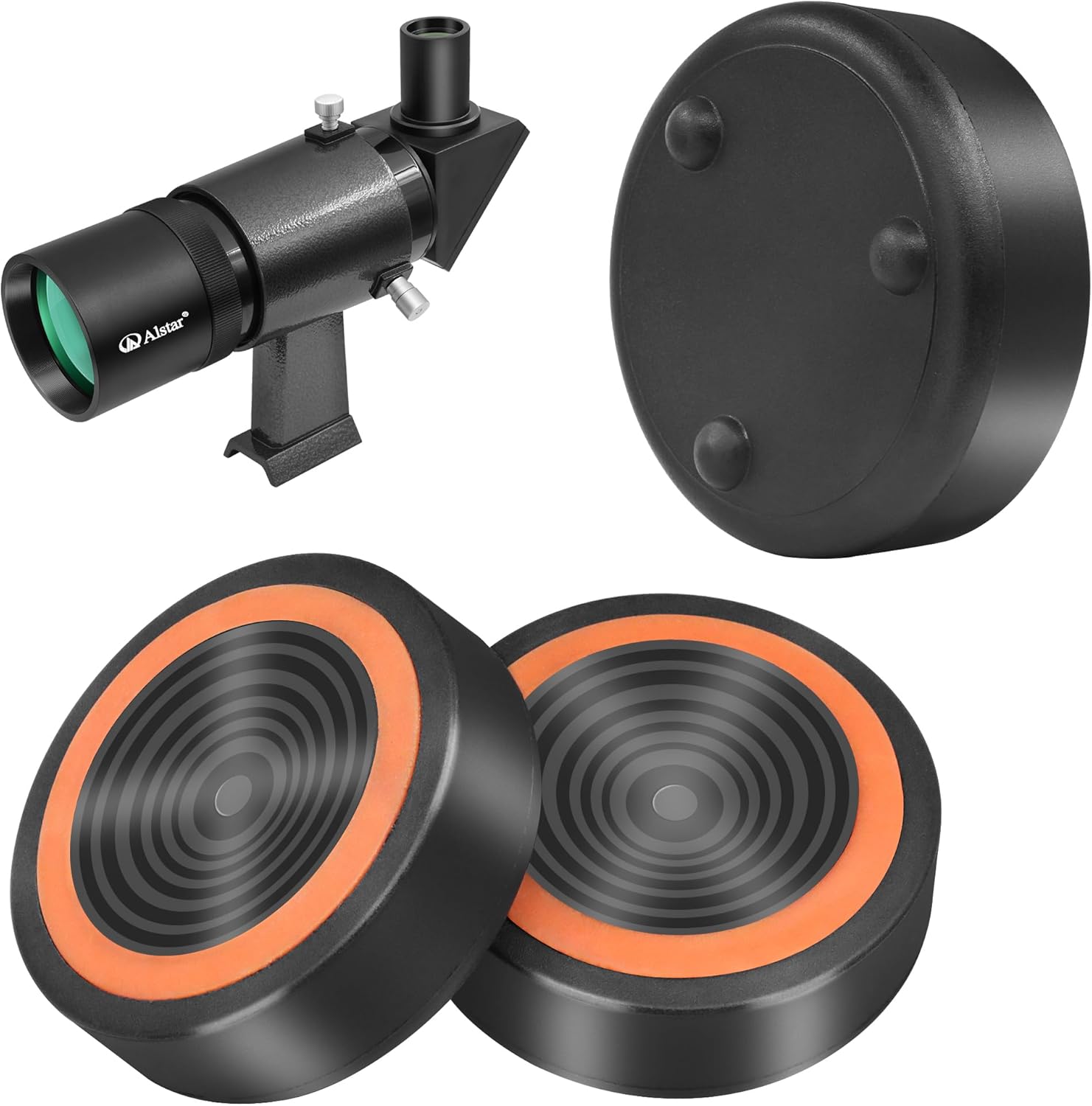 Alstar Anti-Vibration Suppression Pads Telescope Mounts - Bundle with - 9x50 Angled Finder Scope