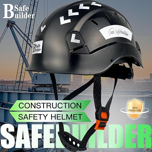 Miniatura 2 de SAFEBUILDER CR06 Casco de seguridad de construcción ABS Sistema de ventilación ajustable aprobado por OSHA cascos de trabajo industrial protección