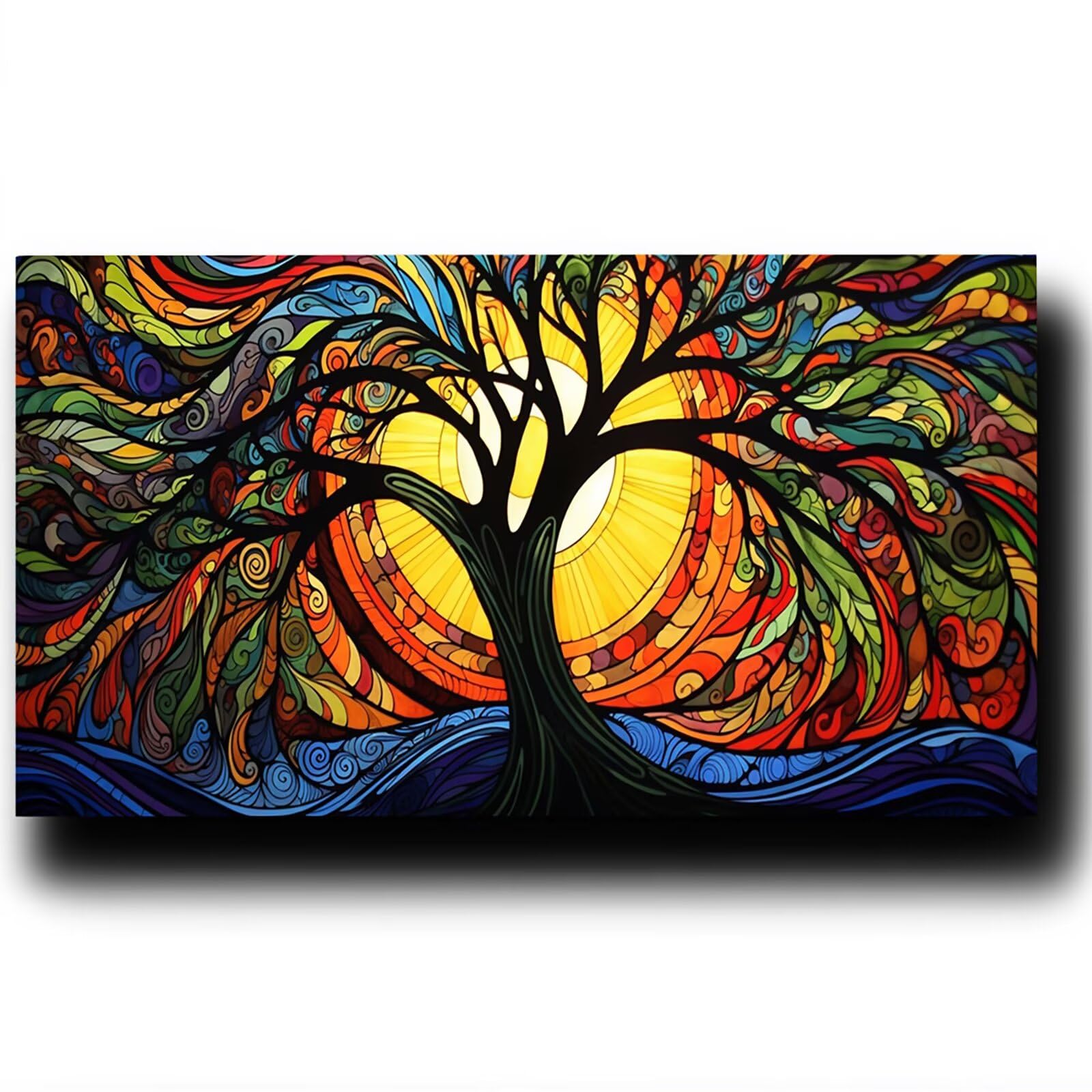 DIY Malen nach Zahlen Erwachsene Baum Malen nach Zahlen ab 7 jahre Mädchen Pflanze Kreativ set für Erwachsene mit Leinwand Acrylfarben set und Pinsel, Bastelset zum Bemalen für Wanddeko 80X160cm 7-U-G