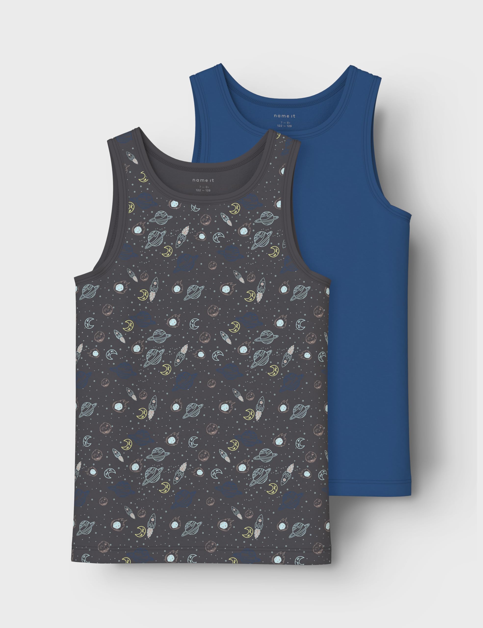 Name it kids Chłopięcy Nkmtank Top 2P Iron Space Noos (2 sztuki), Forged Iron, numeric_146