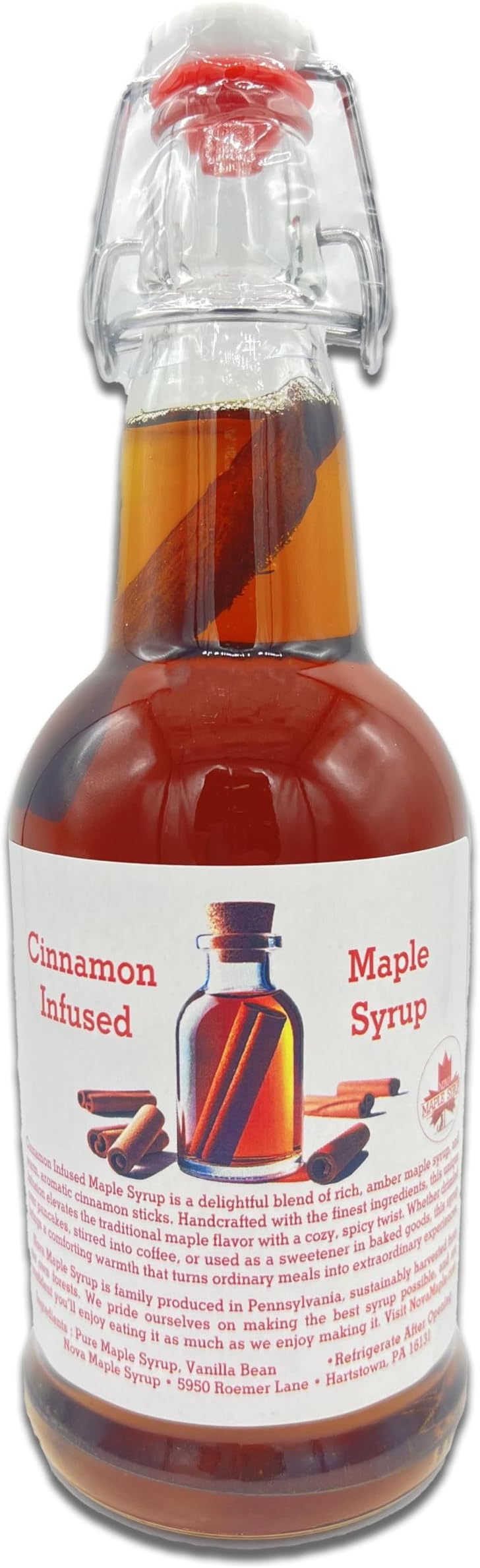 - Cinnamon Infused Nova Maple Syrup - Pint (16 Fl Oz)