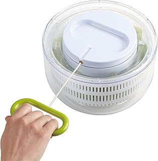 竹原製缶 野菜 水切り 器 サラダ スピナー ホワイト 水切り器 引っぱって ゆるめて 水切りできる A-84