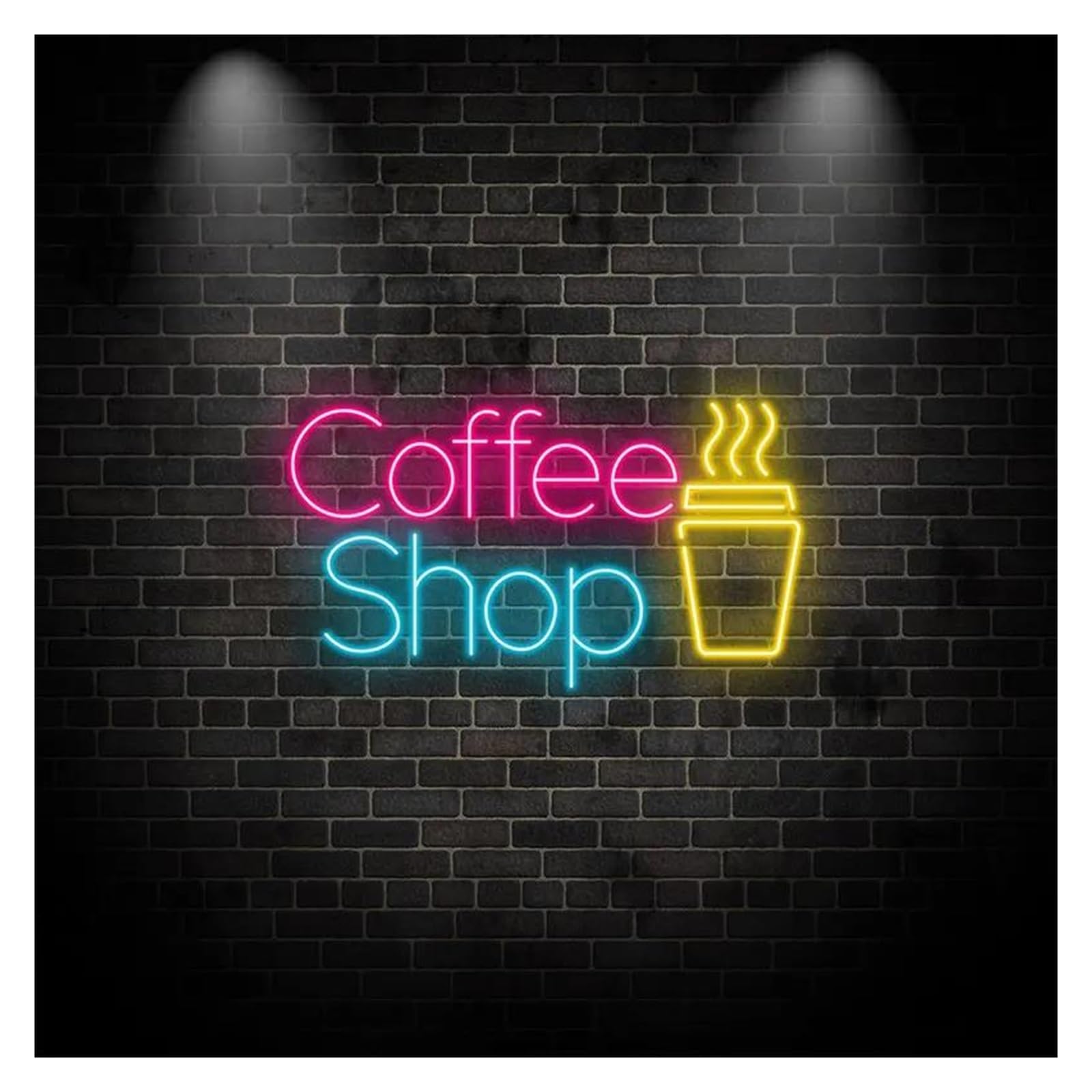 SHOUXI Sign Lamp Coffee Shop Neon Light Vibrant Wall Sign for Cafe and Coffee Lovers, Shop Open Welcome Business Window Display 50cm