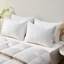 BETU King Size Set of 4 Cooling Shredded Memory Foam Pillows, White