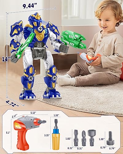 Miniatura 8 de HUUKE Juguetes educativos STEM, juguetes de construcción para niños de 3 a 10 años de edad, juguetes desmontables con luces y sonidos, juguetes