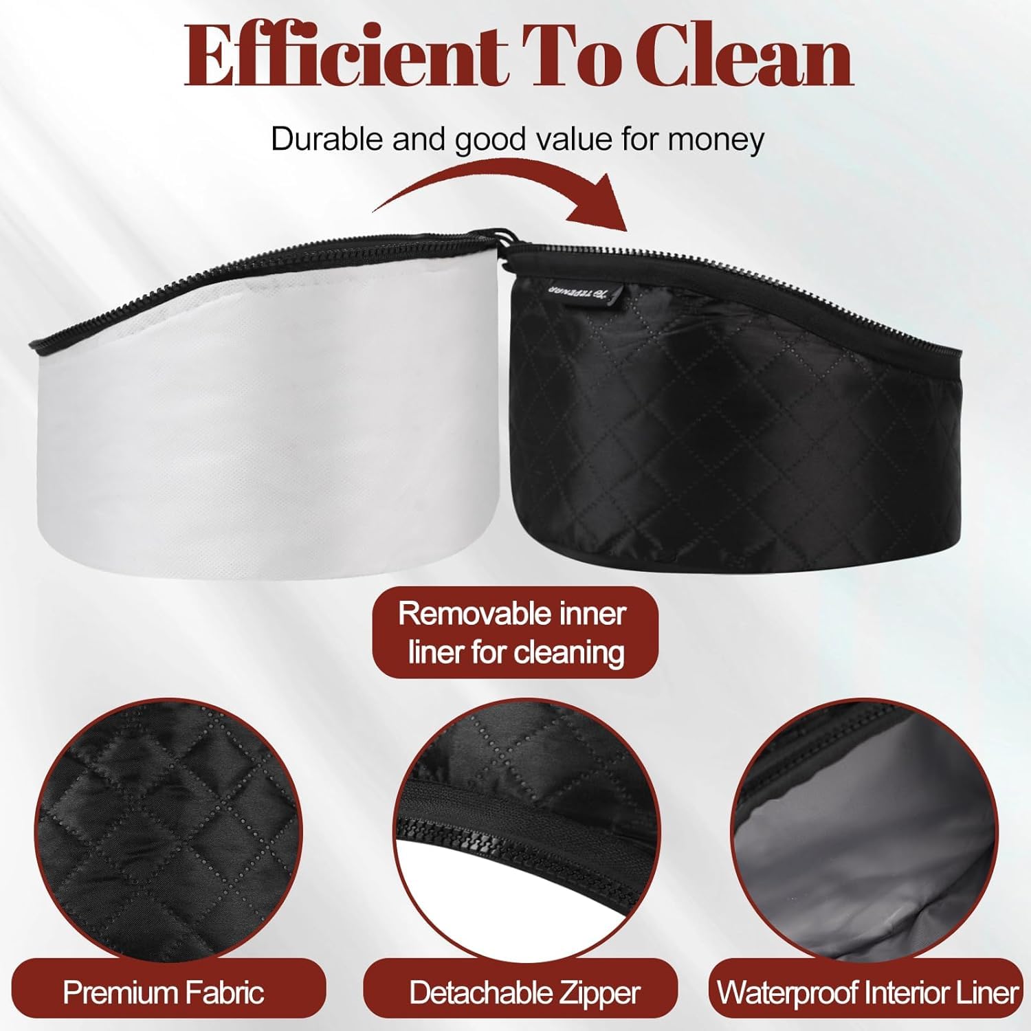 TEPENAR Bonnet vapeur professionnel avec 10 niveaux de chauffage et 3 minuteries - Capuchon chauffant électrique pour soins intensifs des cheveux naturels et afro - Hotte chaude portable pour la