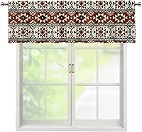 Vista 18 de ZFRXIGN Cortina de cenefa de cocina de caballo occidental para ventanas pequeñas, bolsillo azteca tribal cortinas opacas cortas para sala de estar