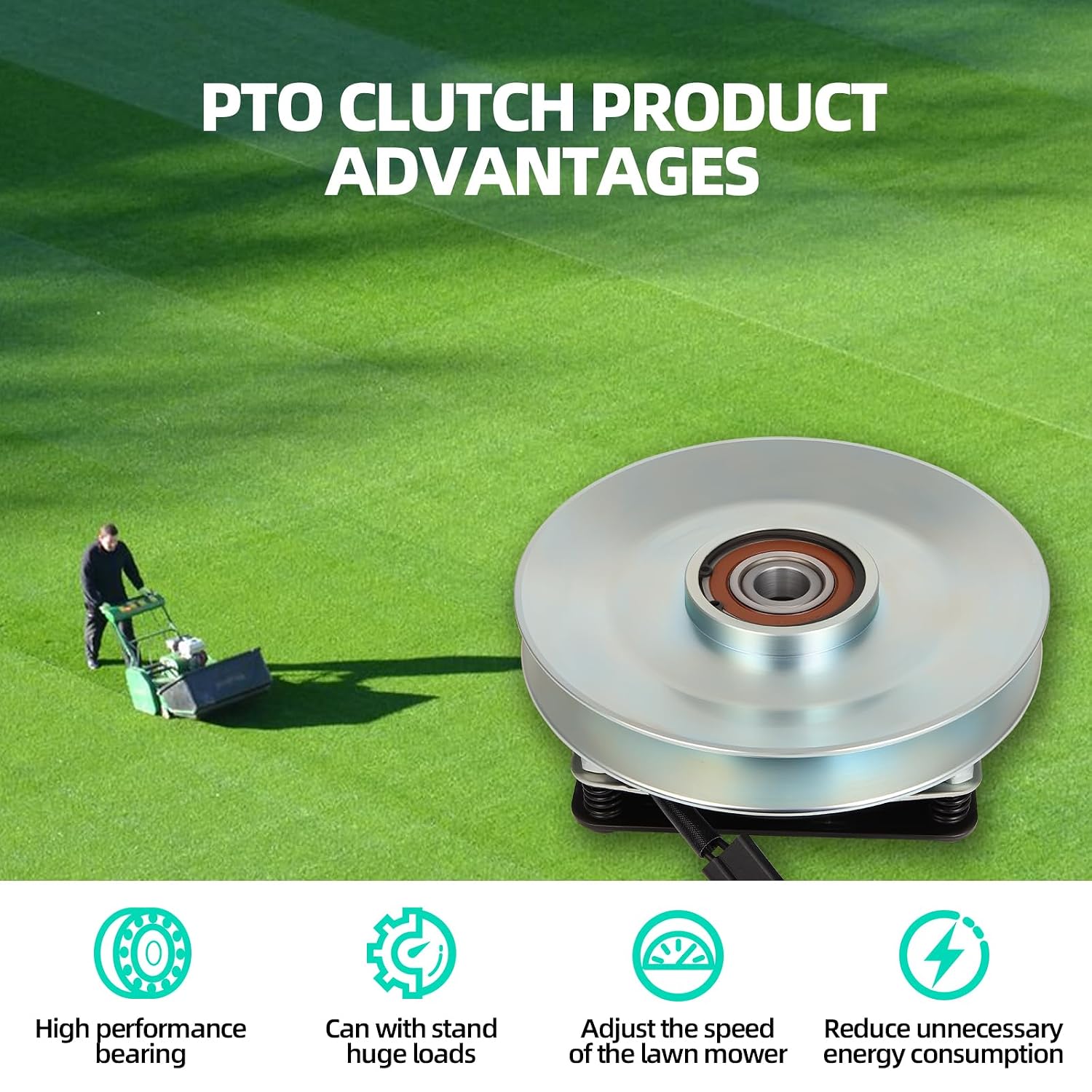 Electric PTO Clutch Compatible with Exmark Vantage VT24KAS524 VT20KAS524 VT24KAS484 VT20KAS484 Toro Proline Replacement Part Number 105-2653 54-3200 55-7410 GT1-TR04 GT1-TR05