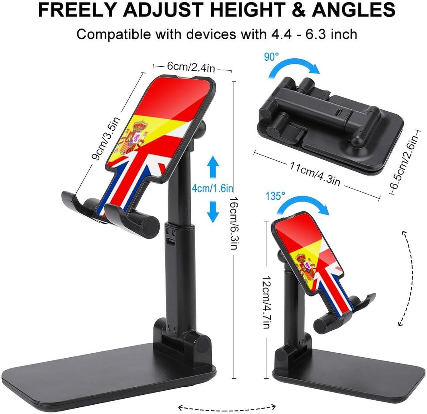 UK and Spain Flag Novelty Cell Phone Stand Lightweight Phones Holder image 2