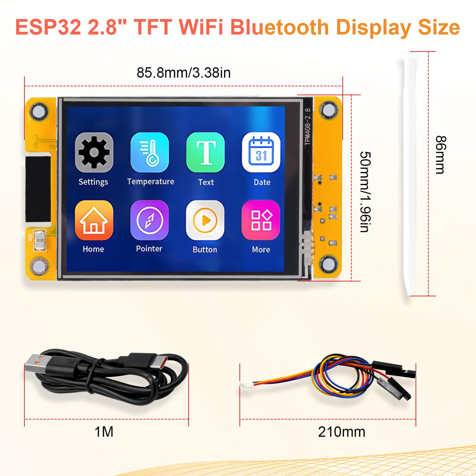 2 display Bluetooth ESP32 TFT WiFi, 2,8 pollici, 240 x 320 ESP32, modulo TFT touch screen ESP32, compatibile con Arduino