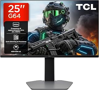 TCL 25G64 Gaming LED Mini QD Monitor 25 Inch Full HD Resolution 300Hz Fast IPS Panel 600 Nit HDR 1ms GTG Response Time AMD…