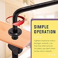 Vista 4 de Swpeet 25 tornillos de cabeza hexagonal M6 de 3.150 in, color negro, para cuna, cuna y tuercas de barril con 1 llave Allen, perfecta para muebles