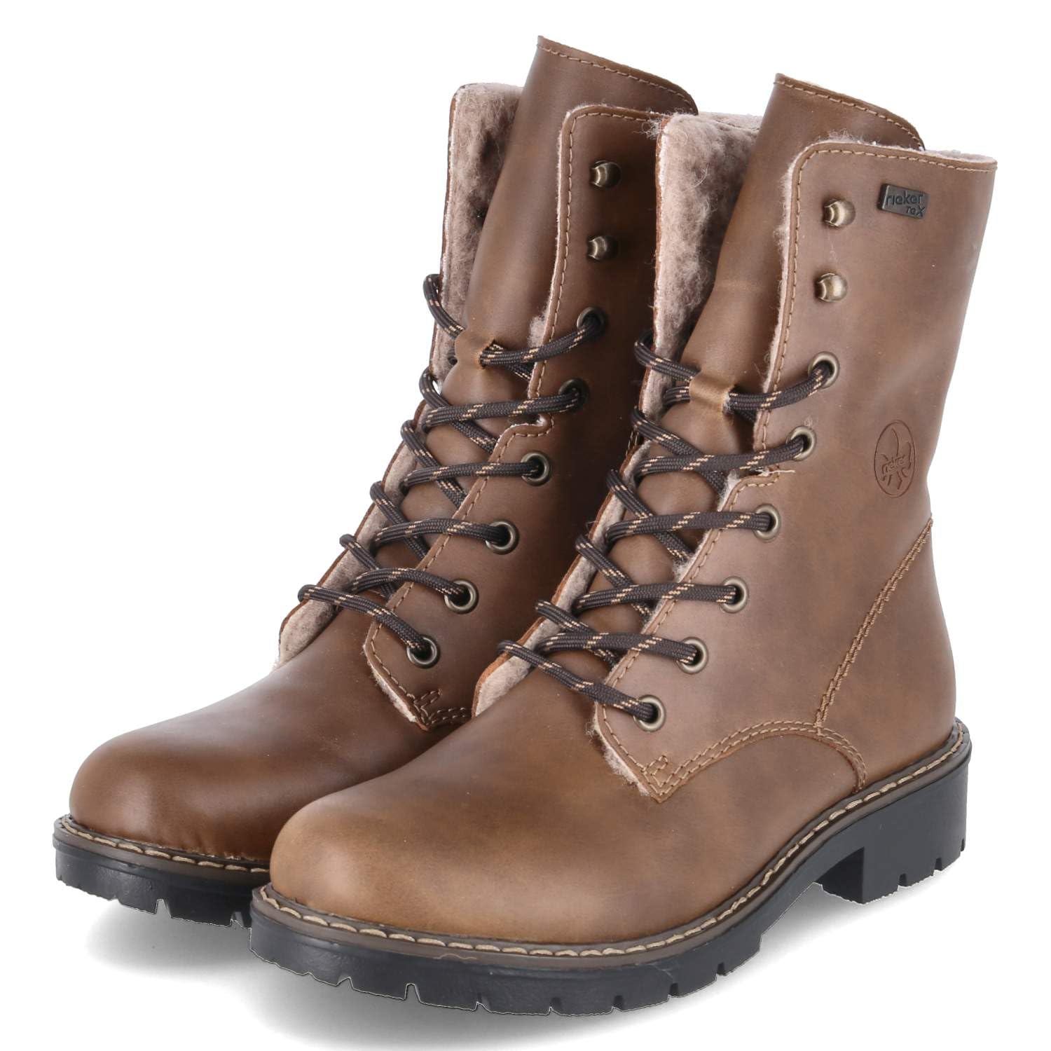 Rieker Y9184-22 Schnürstiefel Kunstleder Damen in braun