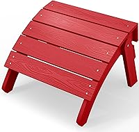 Vista 16 de YEFU Adirondack - Otomana para patio, reposapiés Adirondack, reposapiés plegable Adirondack para exteriores, porche, patio trasero, jardín, fogatas