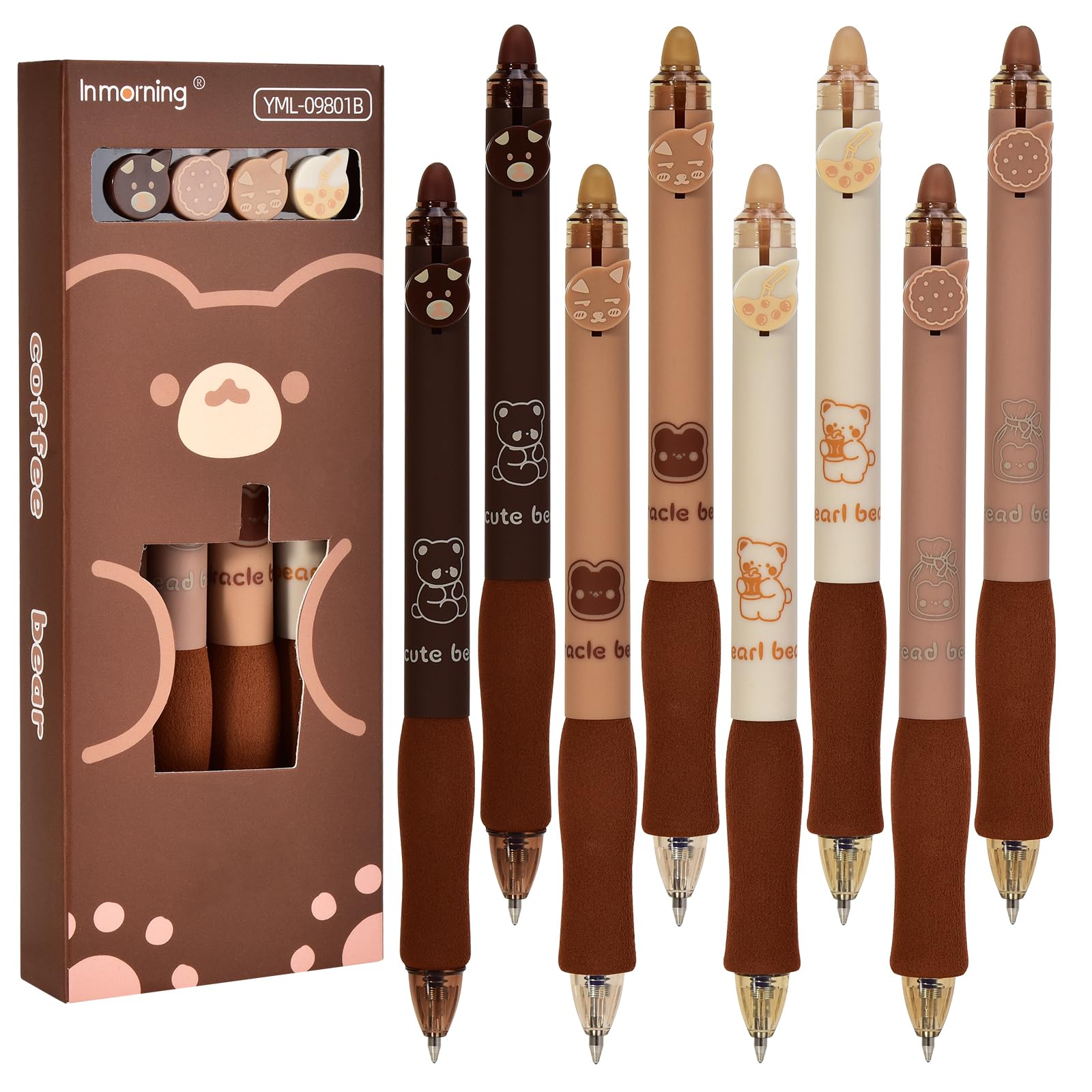 Linkgood 8 Stück Radierbarer Kugelschreiber, Blau 0.5mm Erasable Pen Set einziehbare Tintenroller Radierbar für Studenten Geschenk, Schul Bürobedarf