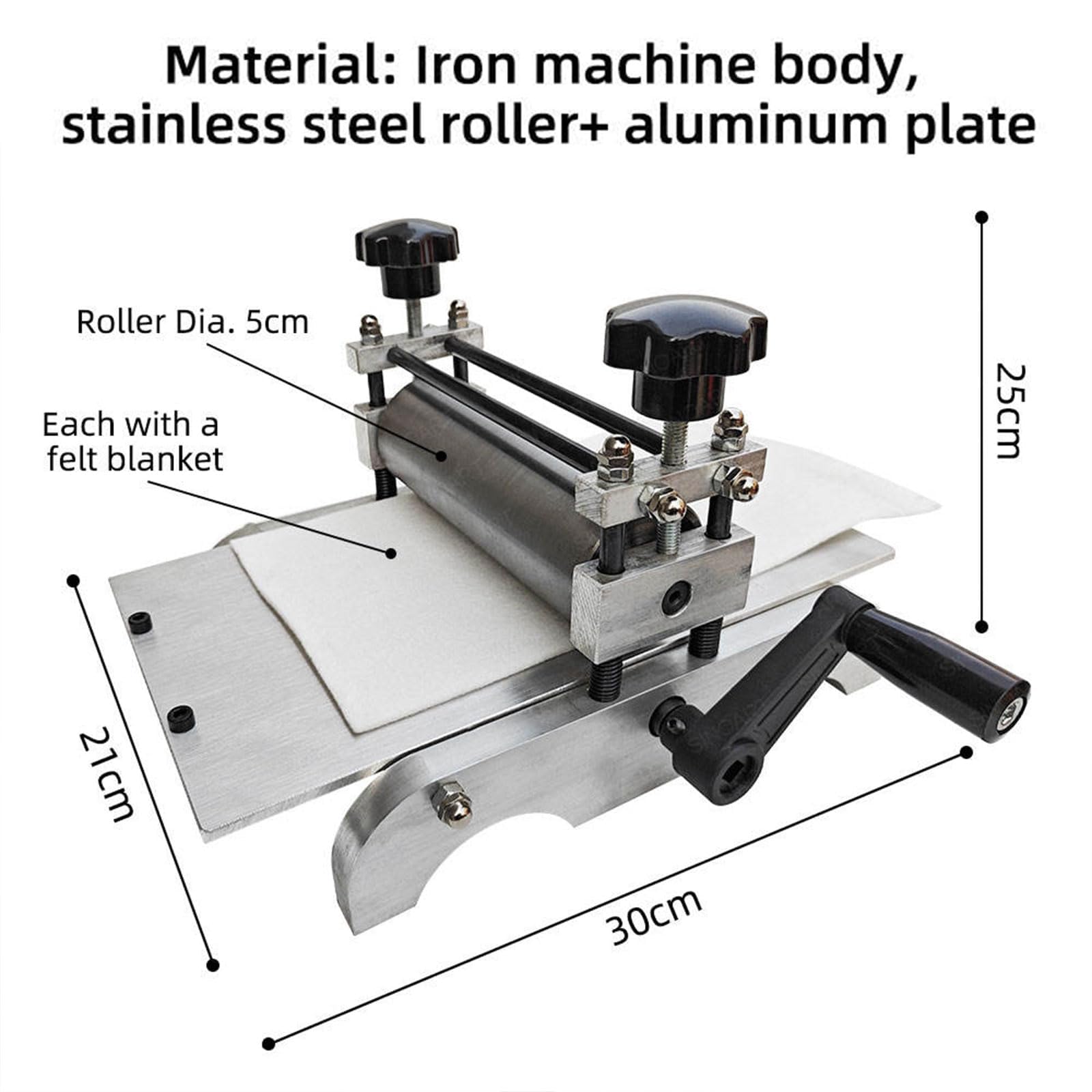 Macchina da stampa manuale per incisione, resistente pressa da stampa regolabile in altezza per Linocut, blocchi di legno, piastra di rame e artigianato artistico