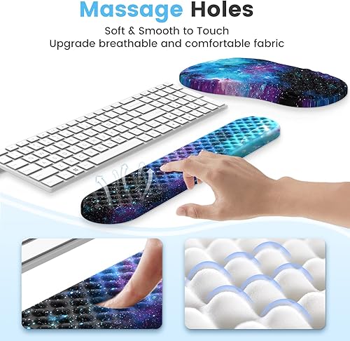 Miniatura 3 de HAOCOO Alfombrilla ergonómica para mouse con reposamuñecas, almohadilla para reposamuñecas para teclado, juegos de 3 alfombrillas para mouse de